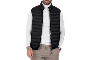 Polu Men's Puffer Vest Lightweight Sleeveless Jacket Full Zipper Outerwear Vest Outdoor Down Vest with Pockets
