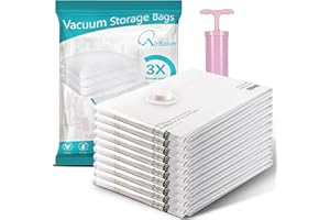 AIRBAKER 10 Pack (Jumbo) 39.4×31.5inch Vacuum Storage Bags, jumbo vacuum storage bags Space Saver Sealer Bags for Clothes Comforters Blankets Pillows with Travel Hand Pump