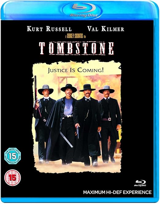 Tombstone Blu Ray Amazon Co Uk Kurt Russell Val Kilmer Michael Biehn Powers Boothe Robert Burke Sam Elliott Bill Paxton Charlton Heston Jason Priestley Jon Tenney George P Cosmatos Kevin Jarre Dvd Blu Ray
