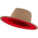 jingsha Fedora Hats for Men & Women Wide Brim Fedora Felt Panama Hat Men's Dress Hats with Belt Buckle