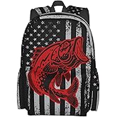 Droerfes Fish Flag Backpack School Bag Lightweight Bookbag Laptop Travel Daypack For Kids Girls Boys Teens