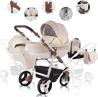 Friedrich Hugo Simpligo | 3 in 1 Kombi Kinderwagen | Farbe: Sand (Kunstleder)