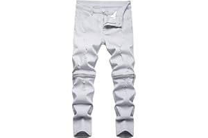 Ginsiom Boy's Ripped Stretch Distressed Slim Fit Jeans Skinny Fashion Denim Pants