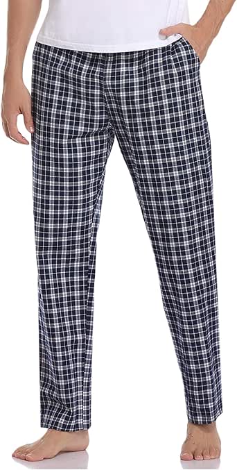 Aibrou Pantalon de Pijama Hombre Largos de Algodón Pantalones ...