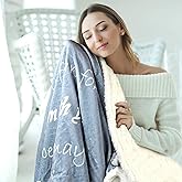 Soft Fluffy Throw Christian Blanket - Double Layer 65x50 Throw Blanket - Scripture Bluish Gray Soft Blanket for Couch & Bed - Healing Gifts for Women - Warm Bedspread for Bed