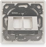 Digitus 2 Port Keystone Junction Box 45 Degree Angled Outlet White RAL9003 Empty view 4