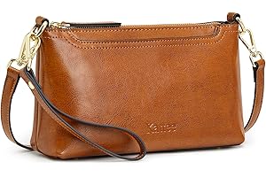 Kattee Leather Crossbody Bags for Women Trendy Small Shoulder Purses and Handbags Wristlet Clutch Wallet with 2 Straps