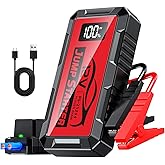 8000A Car Jump Starter, 12V Jump Starter Battery Pack (All Gas,up to 10.0L Diesel Engine) Jumper Cables Portable Lithium Jump Box, USB Output and LED Light