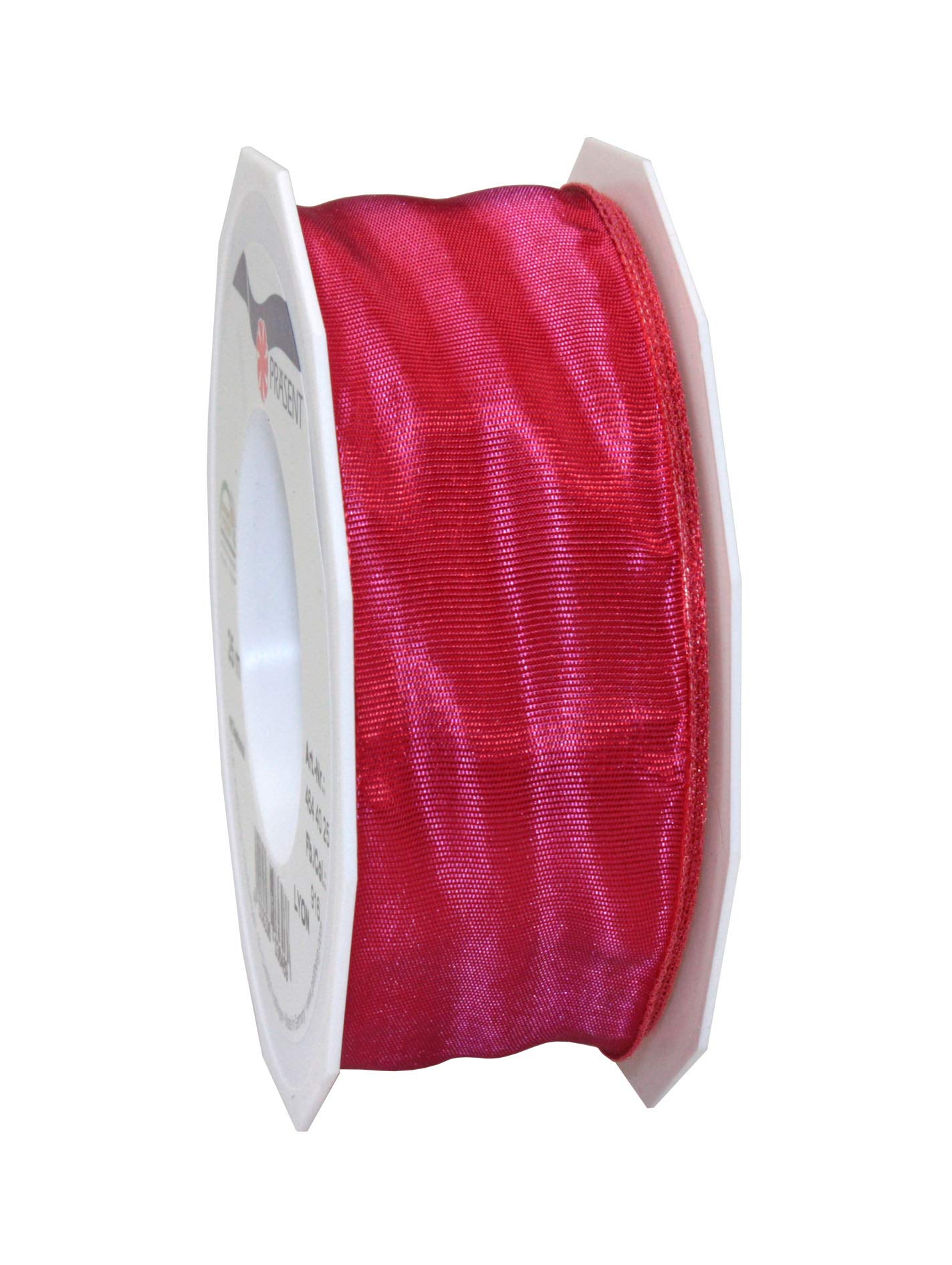 Präsent - Lyon Wired Taffeta Ribbon Raspberry 40 mm Width, 25 m Length