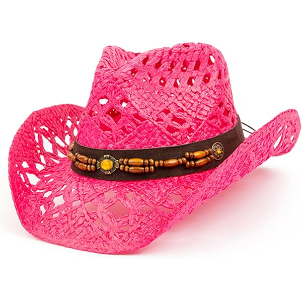 Glitter Sequin Trim Cowboy Hat Hot Pink One Size at Amazon  display picture 3