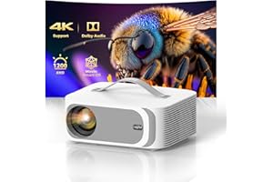 [AI OS/1200ANSI/Official-Apps] Projector 4K, Smart TV Projector Bluetooth 5.2 WiFi 6: Auto Keystone Focus, 30W Dolby Audio, N