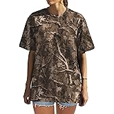 BVUSHM Camo Shirt for Women Men Oversized Camouflage Maple Leaf Print Camo T Shirt Short Sleeve Summer Camo Top