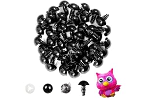 Vanblue 40pcs 15mm Upgraded Safety Eyes for Crocheting Amigurumi Eyes for Crochet Animals with Washers Craft Eyes Doll Eyes Stuffed Animal Eyes Gift for Crochet Lovers Halloween Decorations