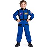Davsolly Kids Astronaut Costume Boys Space Suit Girls Navy Blue Jumpsuit | Astronaut costume for kids youth space suit girls blue space suit for Dress up Career Day Halloween Birthday Party Gifts