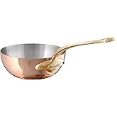 Mauviel M'Heritage 150 B 1.5mm Polished Copper & Stainless Steel Chef Pan With Brass Handles, 2.1-qt, Made in France