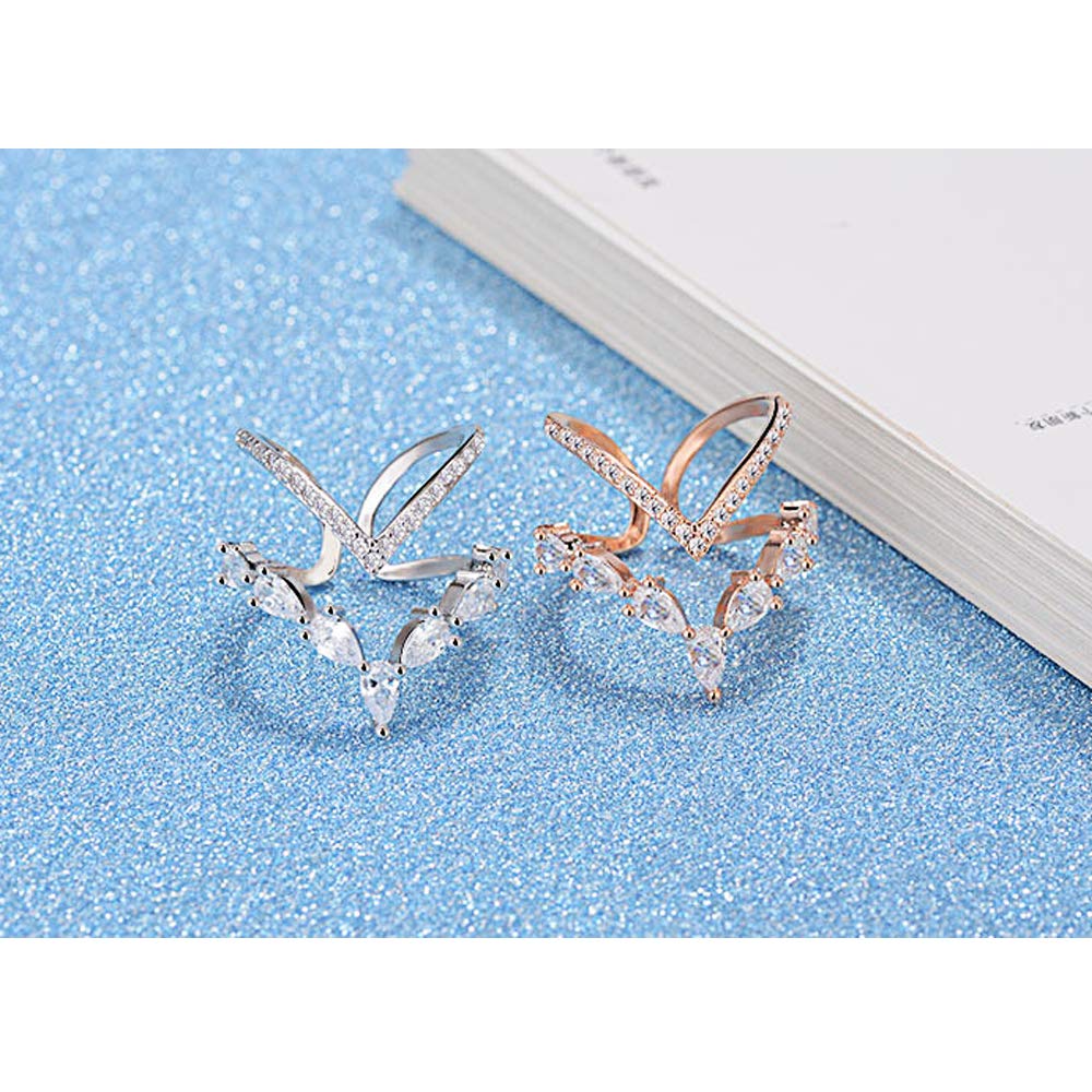 Fomissky Sisafomissky Adjustable Women Wedding Bands Double Layer