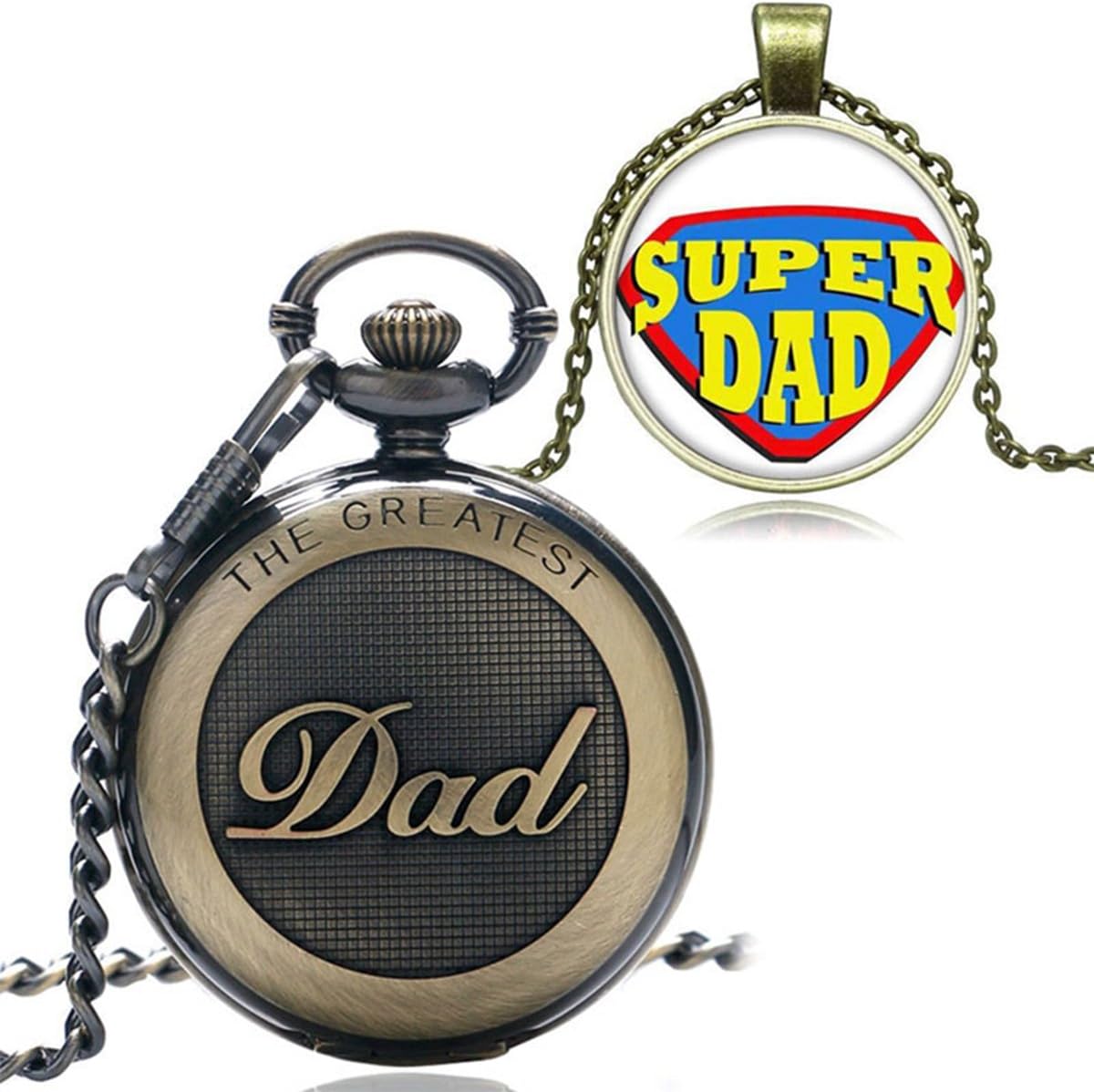 XIGEYA Full-Hunter Vintage Dad Quartz Roman Numerals Pocket Watch Chain Xmas Daddy Gifts & Gift Box