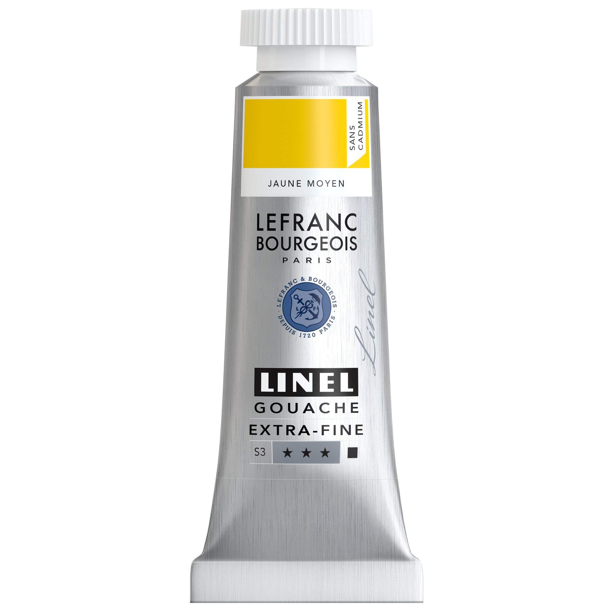 Lefranc Bourgeois Linel Gouache Extra-Fine Tube 14 ml Yellow Medium Cadmium Series 3