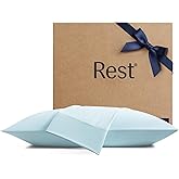 REST® Evercool®+ Cooling Pillowcases Standard - 2 Pillowcases for Sensitive Skin, Silver Infused Fabric for Hygienic Sleep, Silky Smooth for Curly Hair, High Elastic for Snug Fit (19x29 inches)