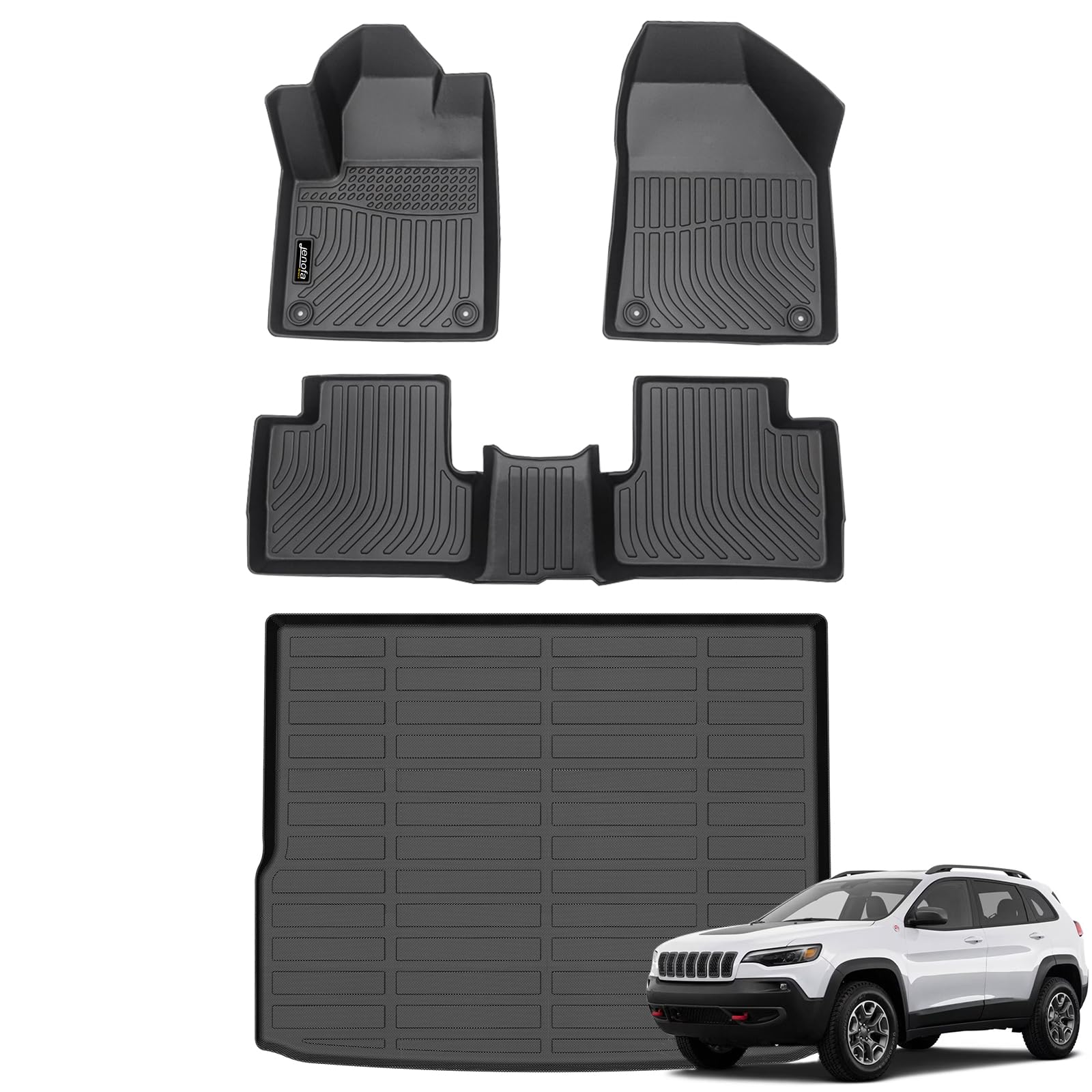 Jenofa Car Floor Mats & Cargo Liner for Jeep Cherokee 2019-2023(Not ...