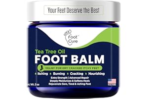 FOOT CURE Tea Tree Oil Balm – Moisturizer for Dry Cracked Feet – Instantly Hydrates & Soothes Irritated Skin & Athlete's Foot – Best Care for Women and Men (Pack of 1)