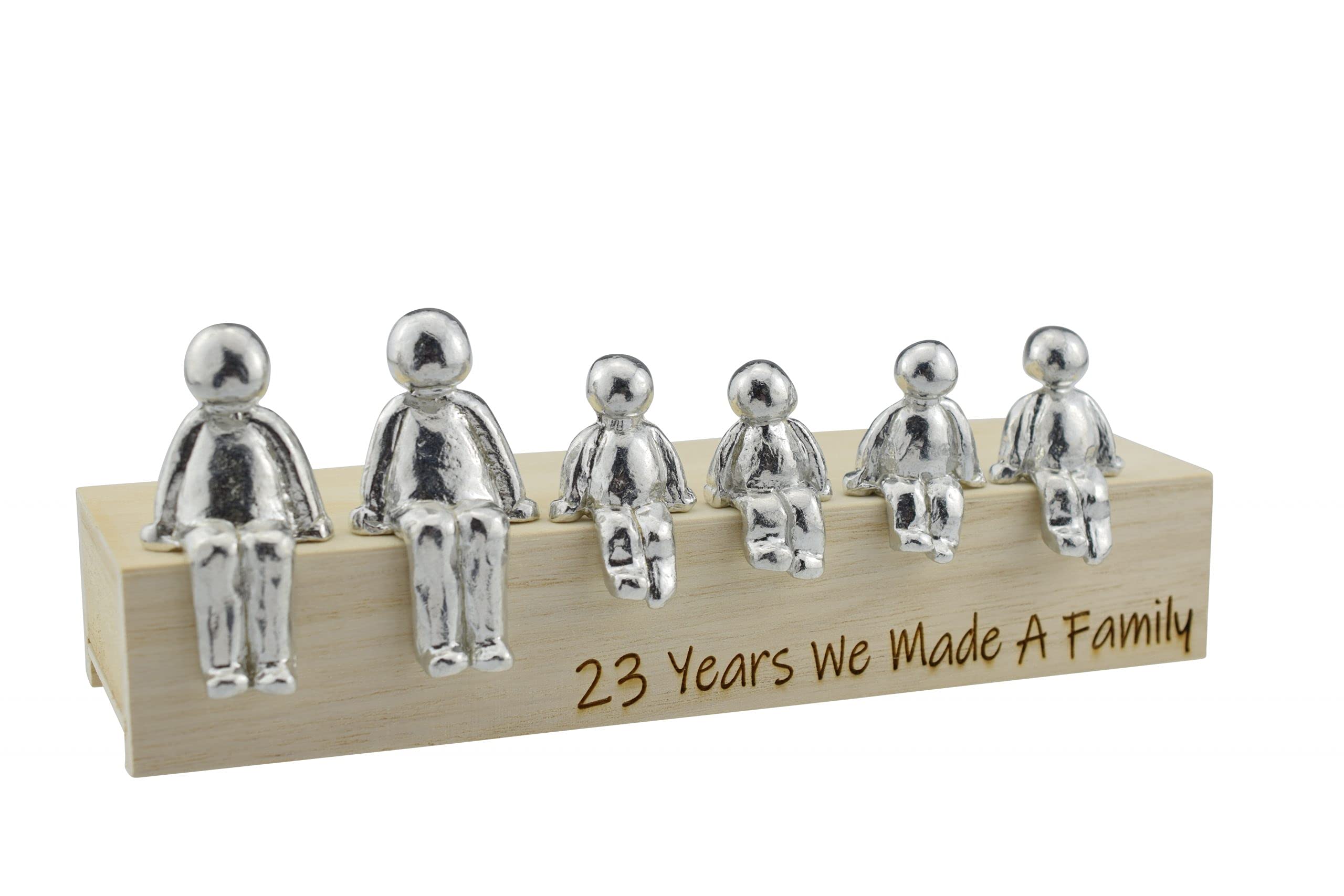 23rd Anniversary Idea - 23 Years We Made A Family Metal Ornament - Choose Your Family Combination Box & Woodgrain May Vary(4 Children)