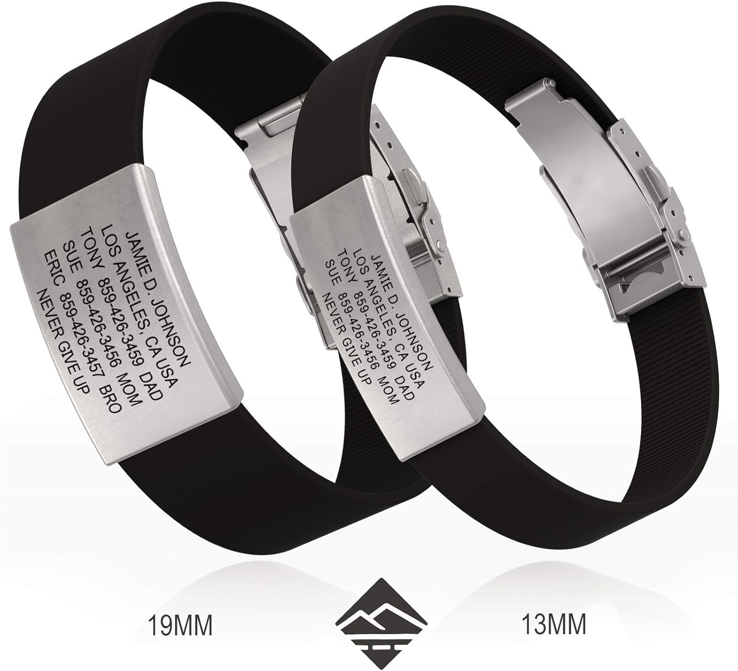 ROAD iD Bracelet Premium ID Wristband Silicone Clasp