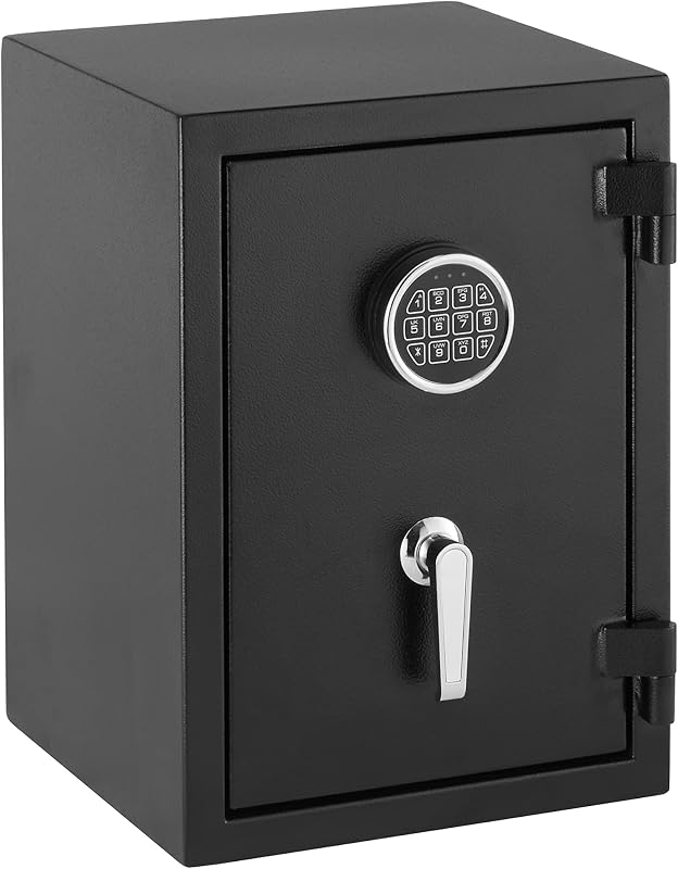 Cofre resistente ao fogo, com teclado eletrónico programável, 35 l, preto, 36 x 35 x 50 cm (largura x profundidade x altura)