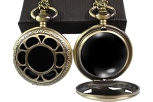 JIEXUAN Black Obsidian Scrying Mirror, Obsidian Feng Shui Mirror, Witches Mirror Presents, Witchcraft kit Divination Tools (Pocket Watch-C)