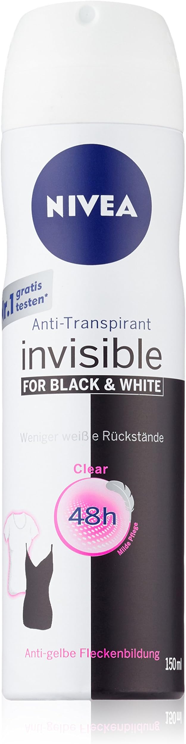 Nivea Invisible Deodorant Black White Clear Spray Antiperspirant 2x150ml Pack