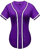babyhealthy Women Baseball Jersey Button Down Plain
