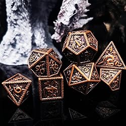 HAOMEJA Metal Dragon Set Dice DND 7 Role Playing