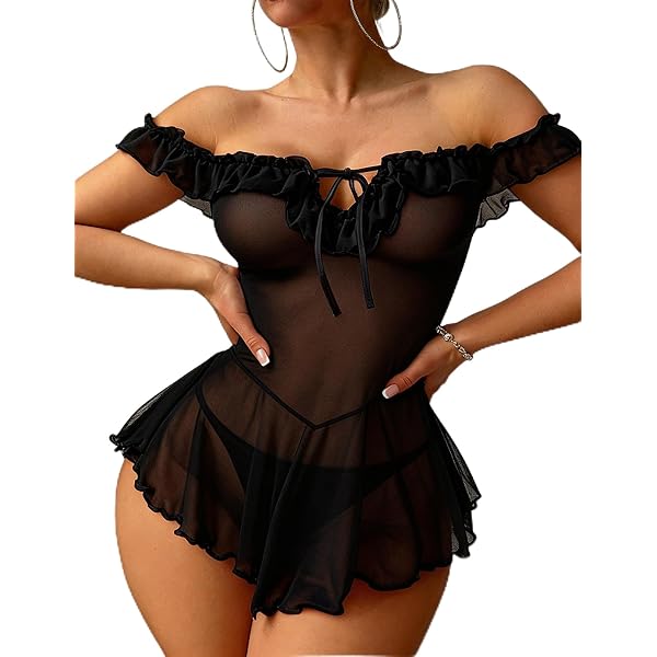 Donnalla Sexy Lingerie for Women Lace Babydoll Lingerie Mini Chemise  Nightgowns with Thong Set Women's Lingerie Dress White S at Amazon Women's  Clothing store