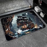 ZHUZHISHAN Bath Mat-Bathroom Rug,Dark Pirate Ship-Absorbent Non Slip Quick Dry Stain Resistant Easy to Clean Care Shower Rug for Bathtub Shower Room 16×24Inch (40 * 60cm)