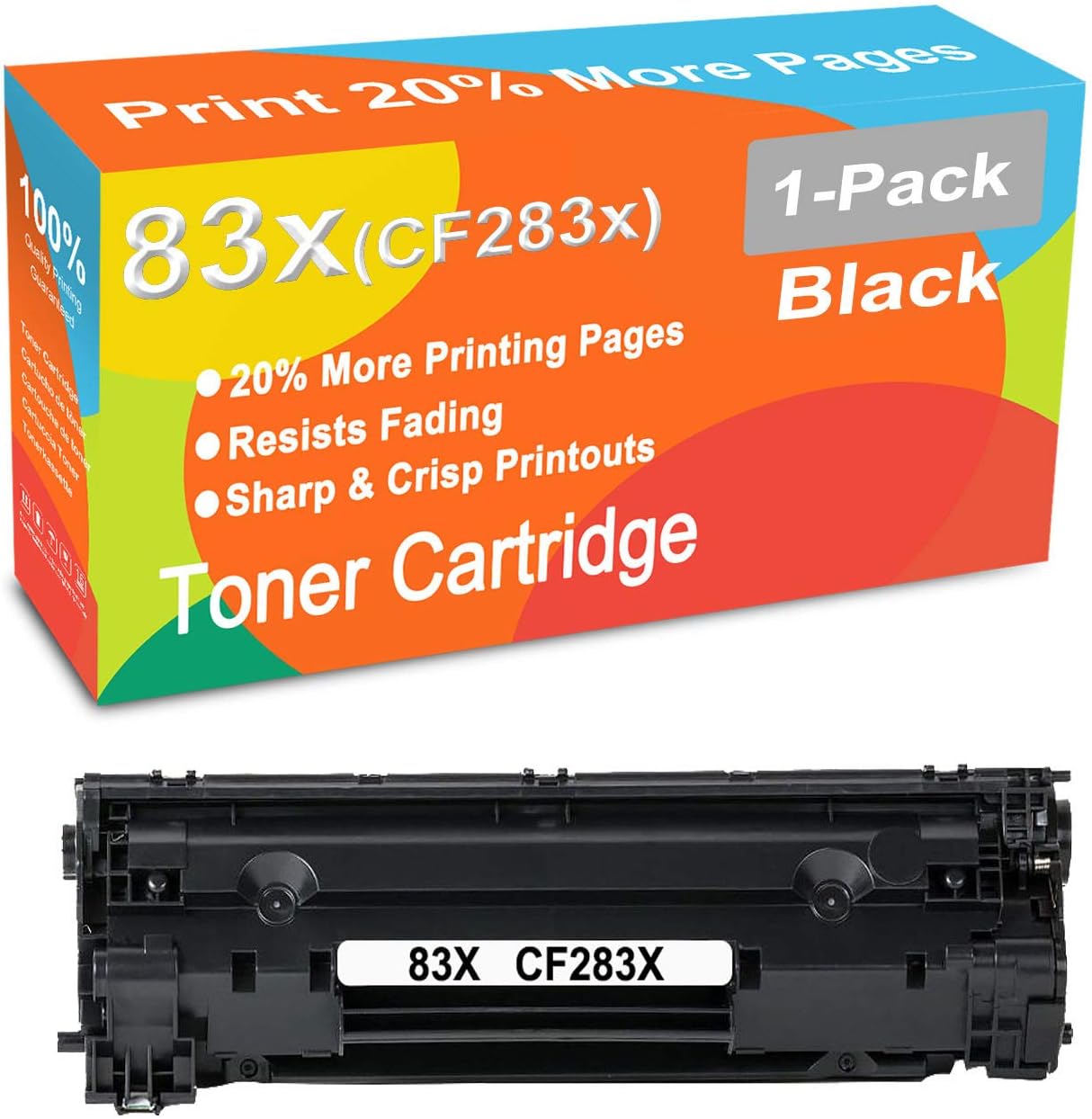 1Pack Compatible High Yield (Black) 83X CF283X Toner Cartridge Used for HP Laserjet 1Pack Compatible High Yield (Black) 83X CF283X Toner Cartridge Used for HP Laserjet