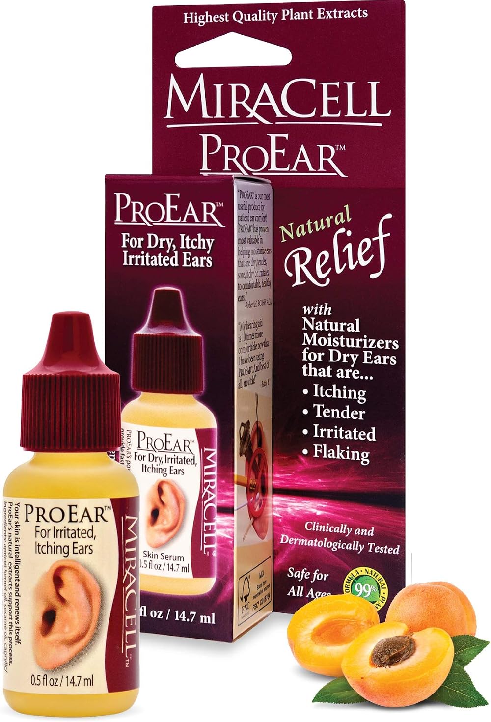 Miracell Pro Ear Lotion 14.7ml Dry Itching Skin Relief Softens Cracks