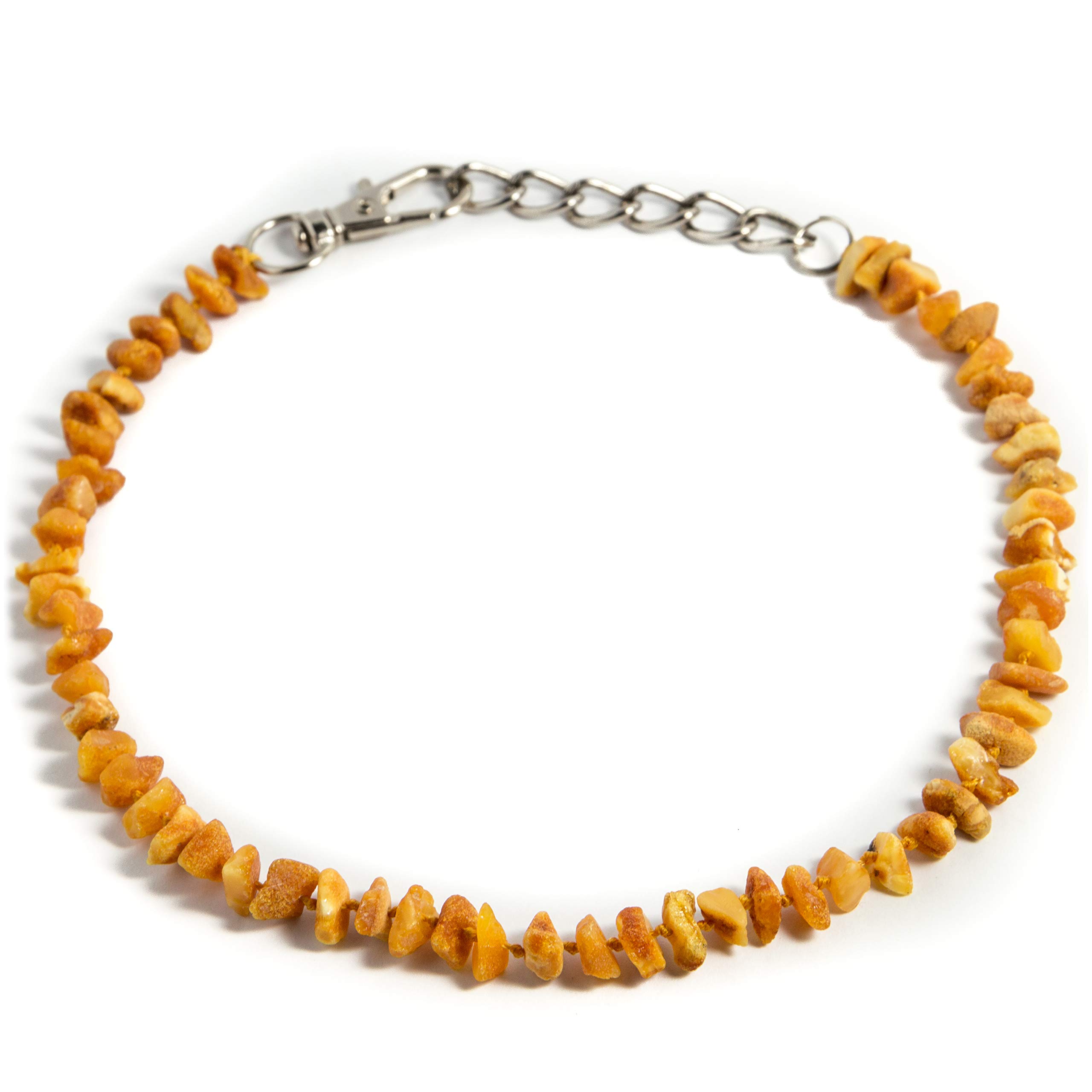 Uncut Baltic Amber Collar Suitable for Dogs and Cats Adjustable (20-25cm Honey)