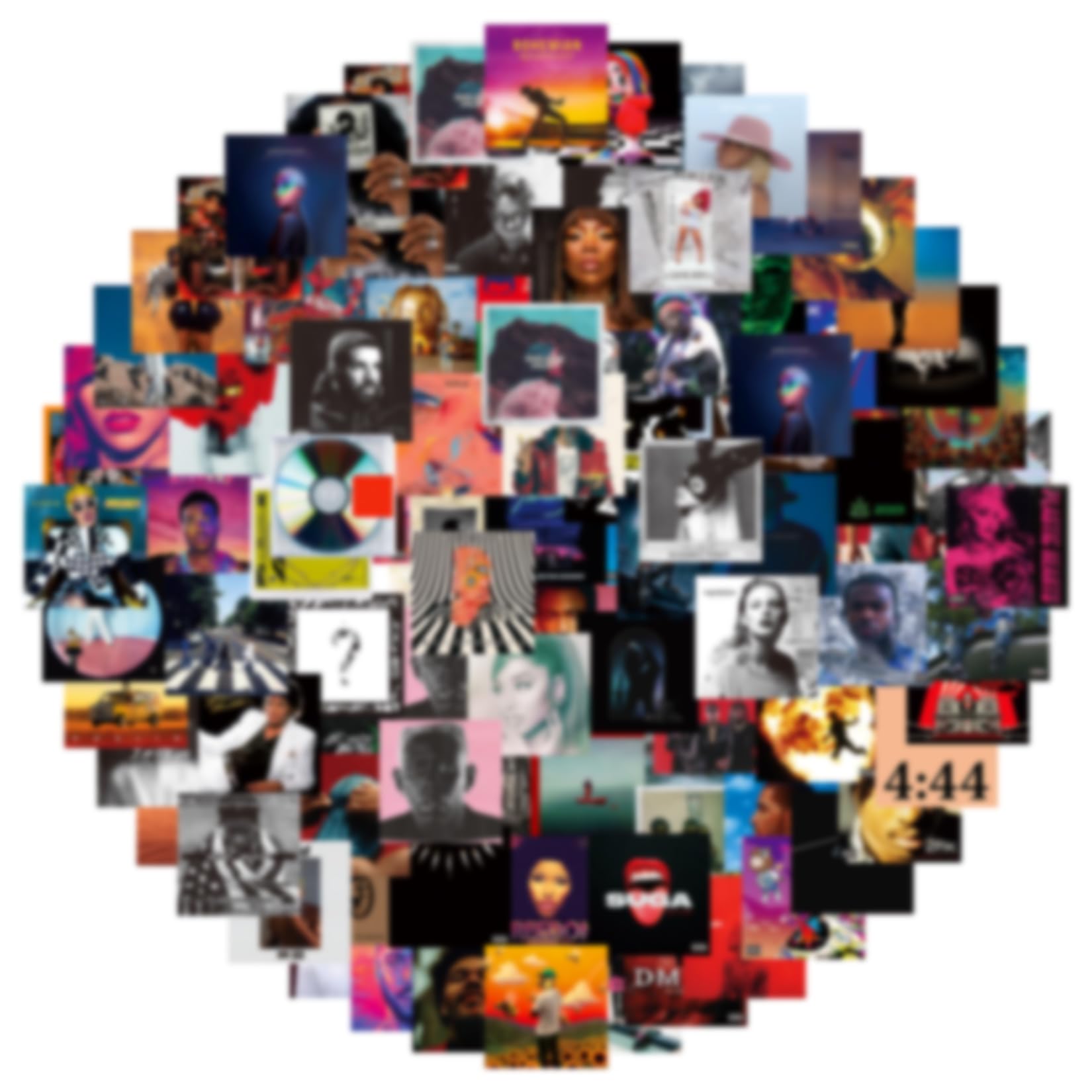 Photo 1 of 100Pcs Album Cover Stickers for Teens - Music, Rapper and Band Stickers for Adults Car Decals Water Bottle Laptop