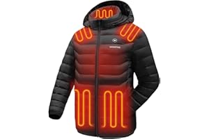 Venustas Unisex Heated Jacket with Battery, Heated Coat for Women and Men with Detachable Hood