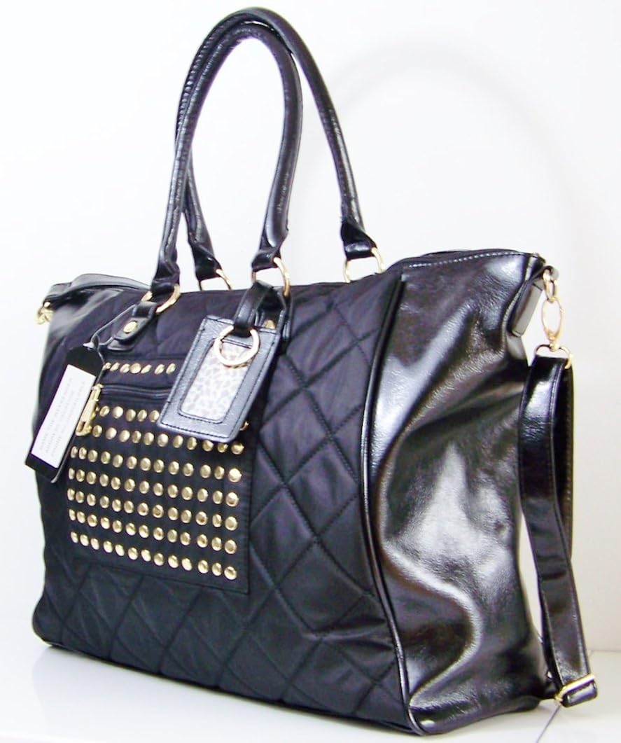 steve madden luggage black and gold