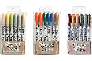 Ranger Tim Holtz 18 Distress Crayons Bundle: Sets 8, 9, 10