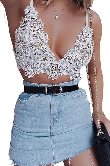 white crochet bralette