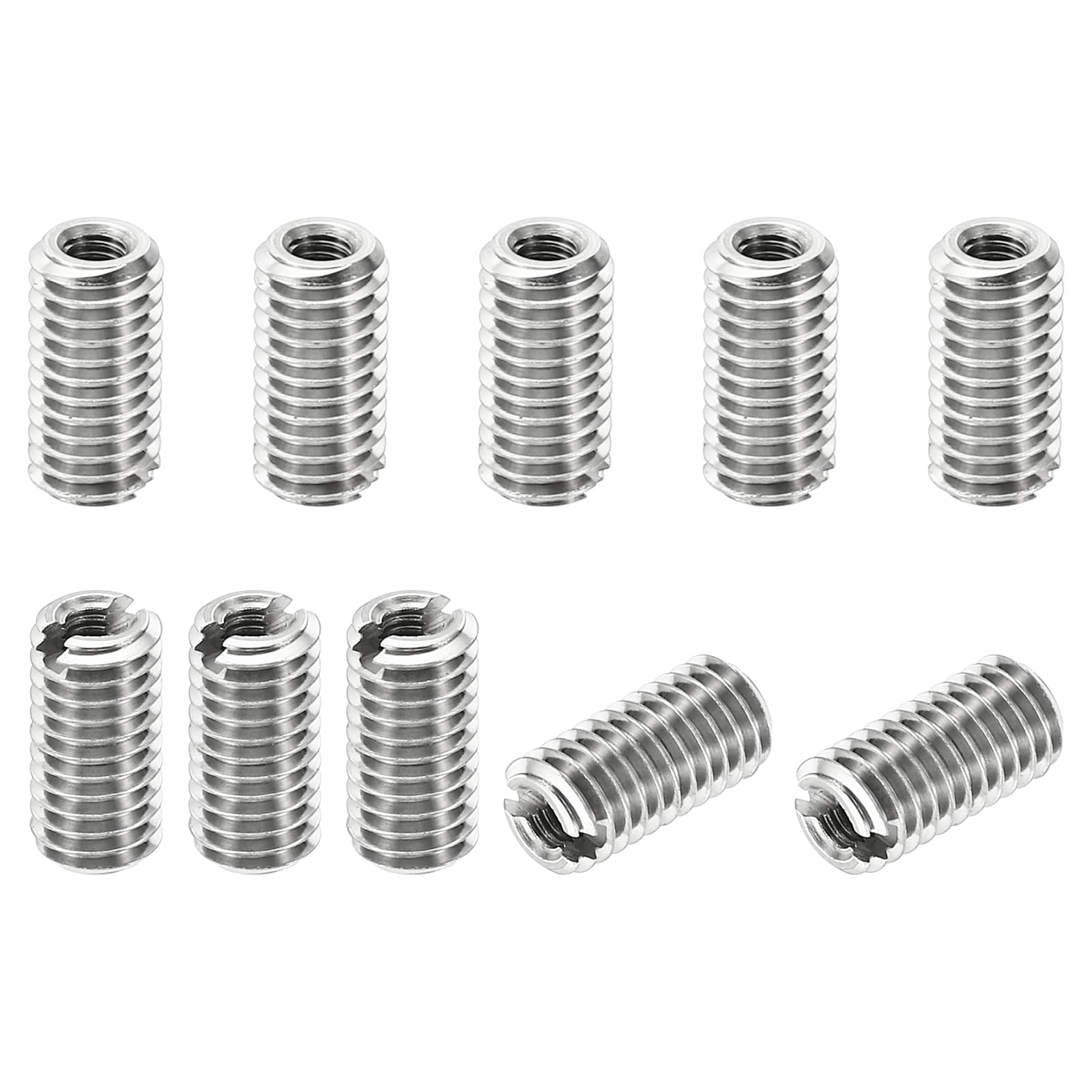 PATIKIL Thread Adapters Sleeve Reducing Nut, 10 Pcs M5x0.8 Male to M2.5x0.45 Female Repairing Insert Nut Screw Reducer Stainless Steel Fastener 10mm