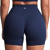 Aoxjox Women's Workout Velura Biker Shorts High Waisted Hidden Scrunch PlushFlex™ Athletic Yoga Short 6"