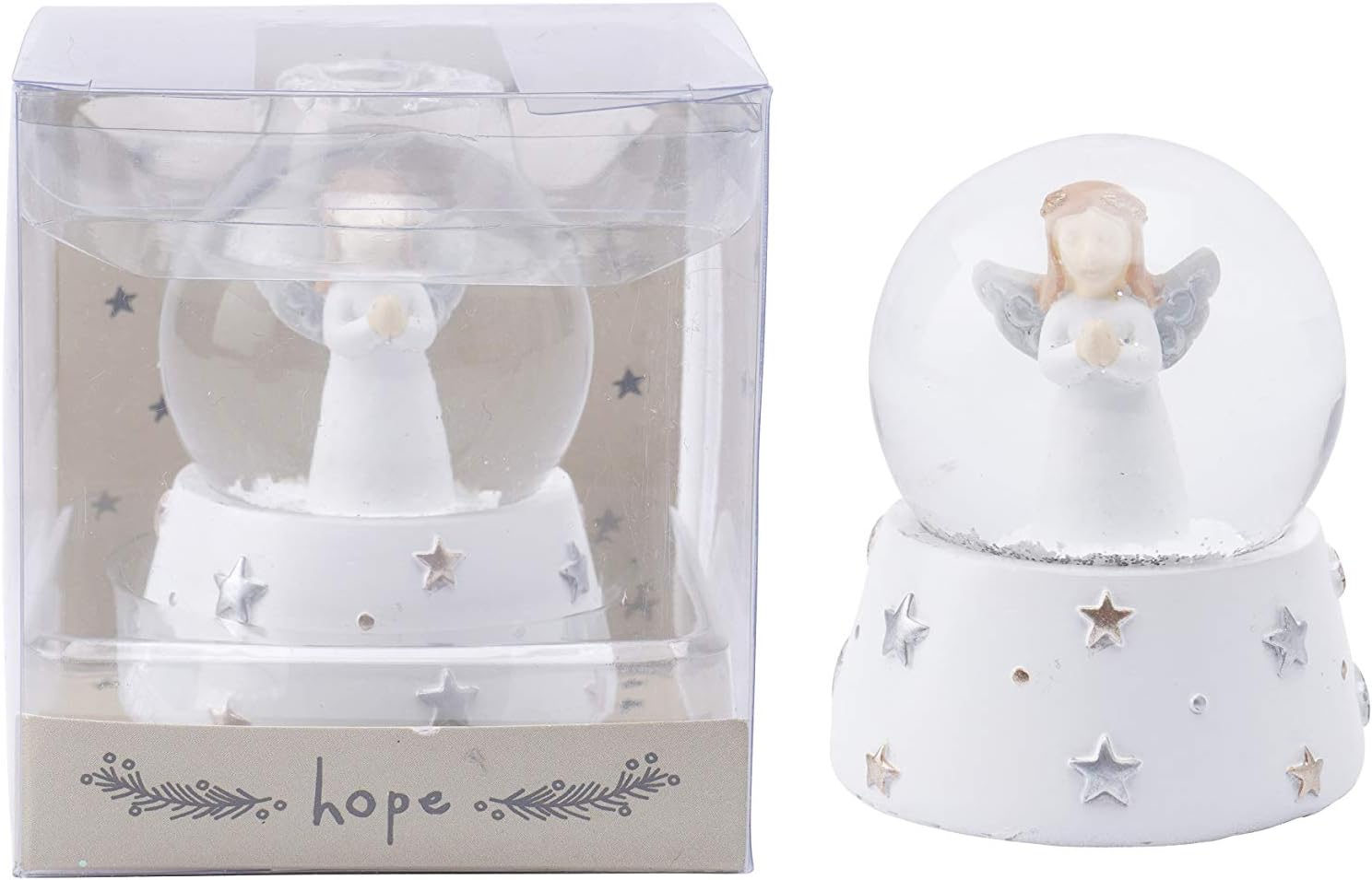 cgb giftware schneekugel mit weihnachtsengel weiss und silber gb05100 in geschenkbox selbststehend wohnaccessoires deko kuche haushalt wohnen agropoin com