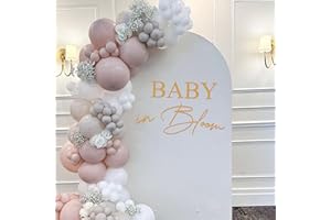 ZAIBIANHAO Baby In Bloom Shower Decorations for Balloon Arch, Backdrop, Sign and Decal - Gold Arch Ideas