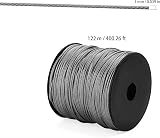 ZEONHAK 1mm Stainless Steel Wire Rope Cable 400ft Aircraft Wire with 100 Clamps view 2