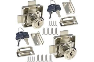 BOOLIAN Double Door Cabinet Lock with Double Latch - Right Side Installation (2 Pack) - Keyed Alike - Drilling Diameter 3/4" or 19mm for (3/5" - 7/8") Door Panel