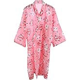 ECHERY Women's Summer Cotton Kimono Robes Floral Pajamas Khan Steamed Bathrobe Yukata
