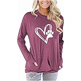 Akihoo Womens Casual Long Sleeve Tunic Tops Crew Neck Shirt Blouses